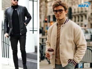 Phối đồ áo len cổ lọ nam với áo bomber