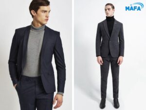 Phối đồ áo len cổ lọ nam với áo vest, suit